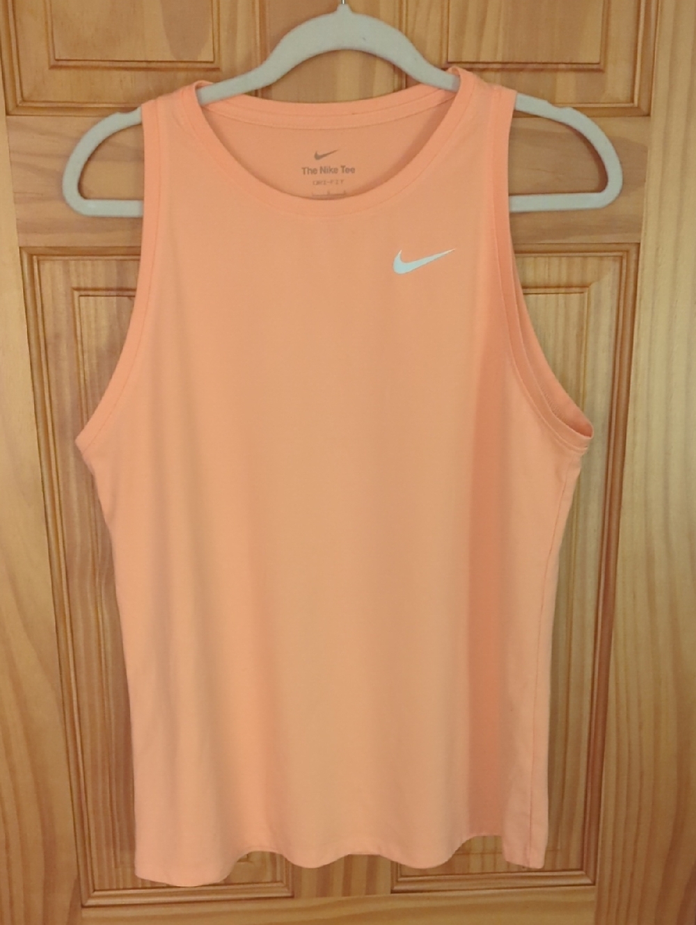 Nike Peach-Orange Performance Tank with White Swoosh